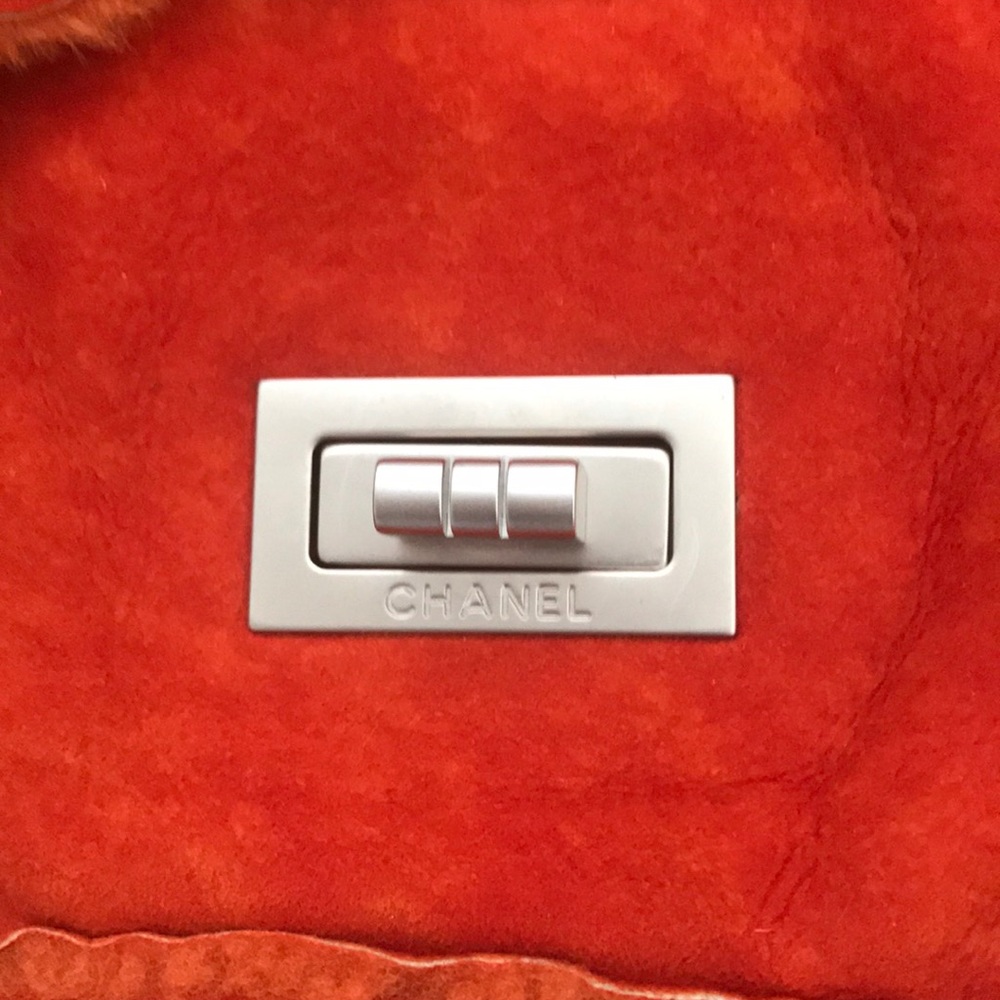 Authentic Chanel- Tomato Orange- Shearling/Suede - image 5